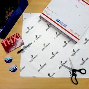 POSHMARK SWAG • 15 POSHMARK TISSUE PAPER, 50 PM STICKERS, 15 PM TY CARDS NWOT